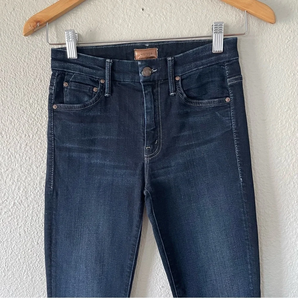 MOTHER High Waisted Looker Skinny Jeans in Coffee Tea or Me Women’s 24 Blue - Picture 5 of 16